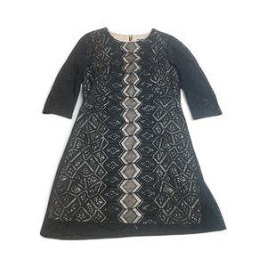 Gabby Skye Black Lace Long Sleeve Dress sz 14 EUC